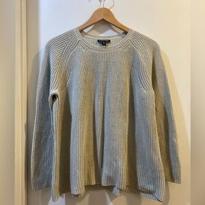 Eileen Fisher XS Organic Cotton and Tencel boxy sweater pale gray medium weight